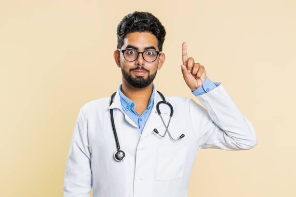istock Inspired doctor man having good idea, plan, startup, showing inspiration motivation Eureka gesture 1735382420