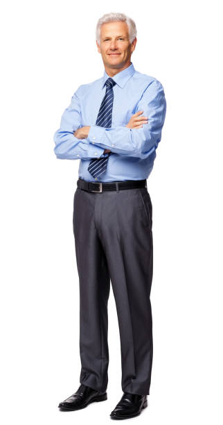 istock Senior Businessman Standing Arms Crossed - Isolated 173538564