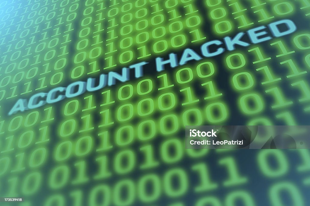 Conta Hacked - Royalty-free Computador Foto de stock