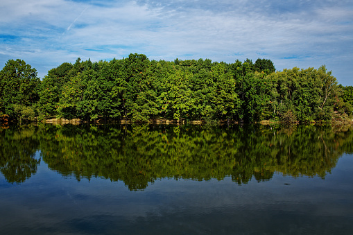 Peaceful pond Svet in town Trebon in south Bohemia