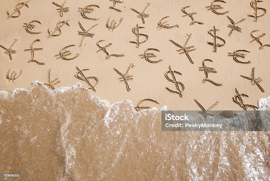 Dollaro, Euro, Yen valuta Sterlina di Washout - Foto stock royalty-free di Affari