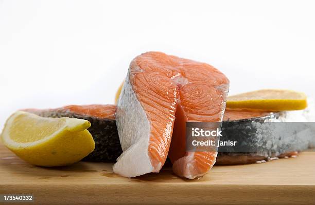 Salmon Stock Photo - Download Image Now - Catch of Fish, Citrus Fruit, Clipping Path