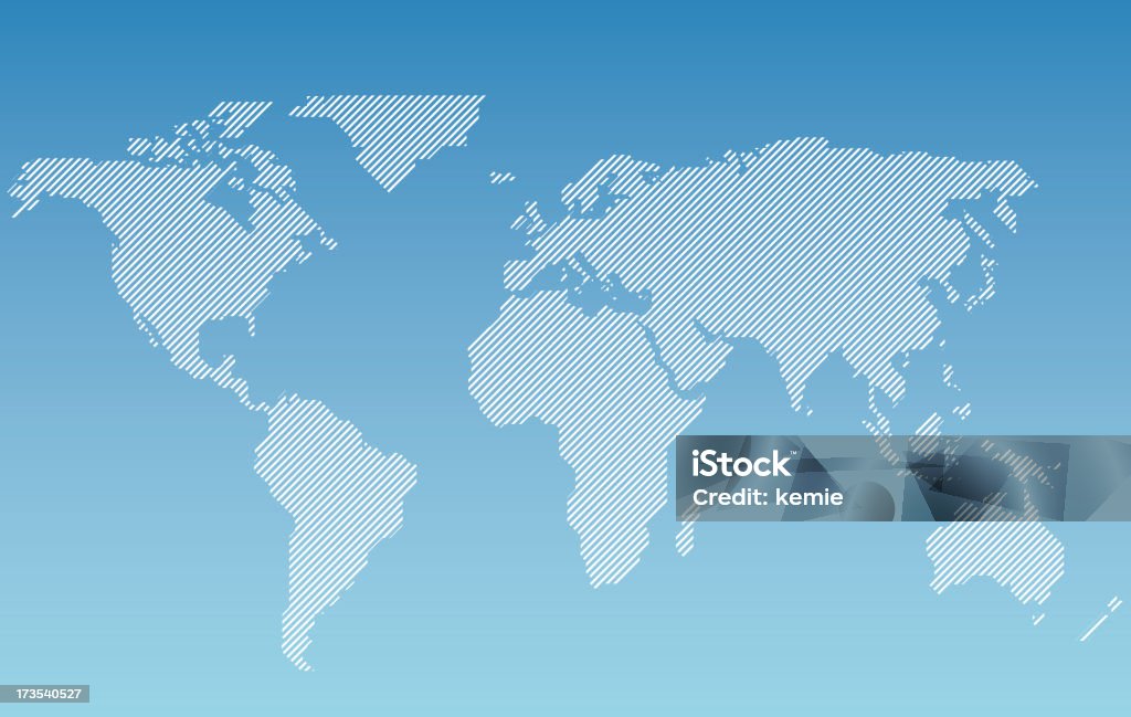 Listrado worldmap: bitmap - Foto de stock de Linha Reta royalty-free