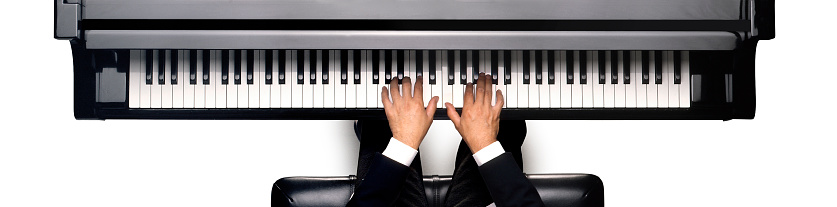 Overhead view of pianist