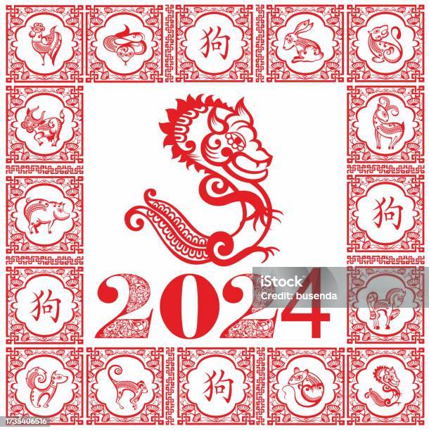 Happy Chinese New Year 2024 The Dragon Zodiac Sign Lanternasian ...