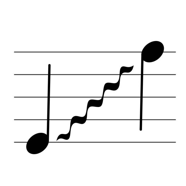 zwróć uwagę na symbol relacji. znak glissando lub portamento. - glissando stock illustrations