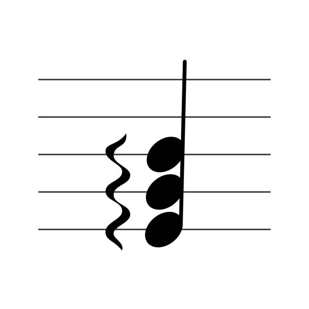 ilustrações de stock, clip art, desenhos animados e ícones de note relationships symbol.  arpeggiated chord or arpeggio sign. - arpeggiated chord