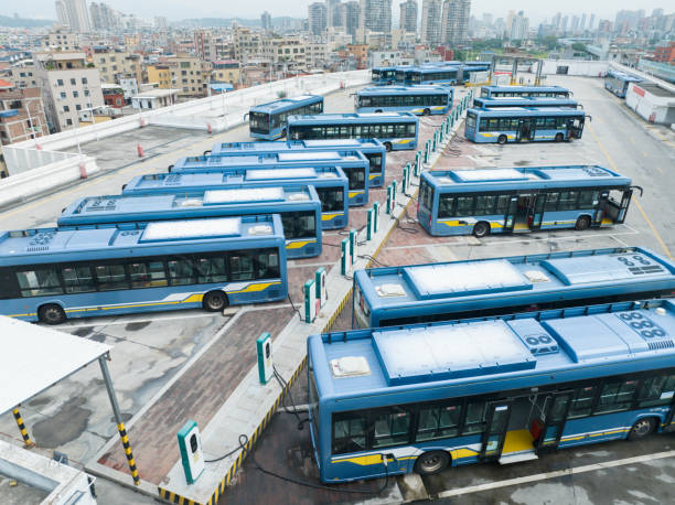 istock Reduce carbon emissions, urban electric buses 1735407028
