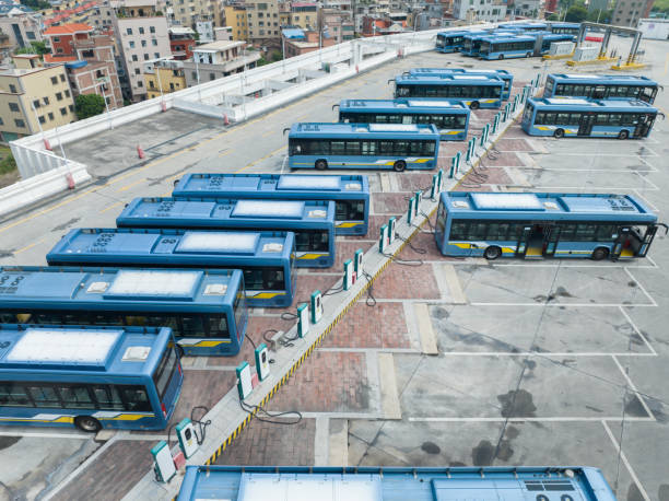 istock Reduce carbon emissions, urban electric buses 1735407090