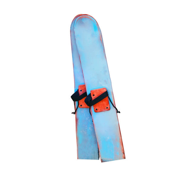 istock Blue vintage skis as a home design element, isolated on a white background 1735410573