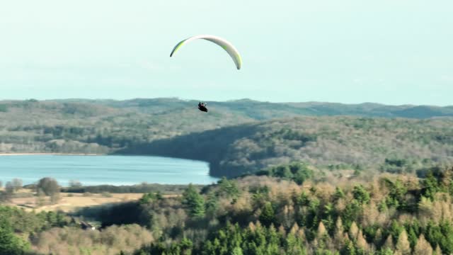 Paraglider taking off valle de Ubaye stock video