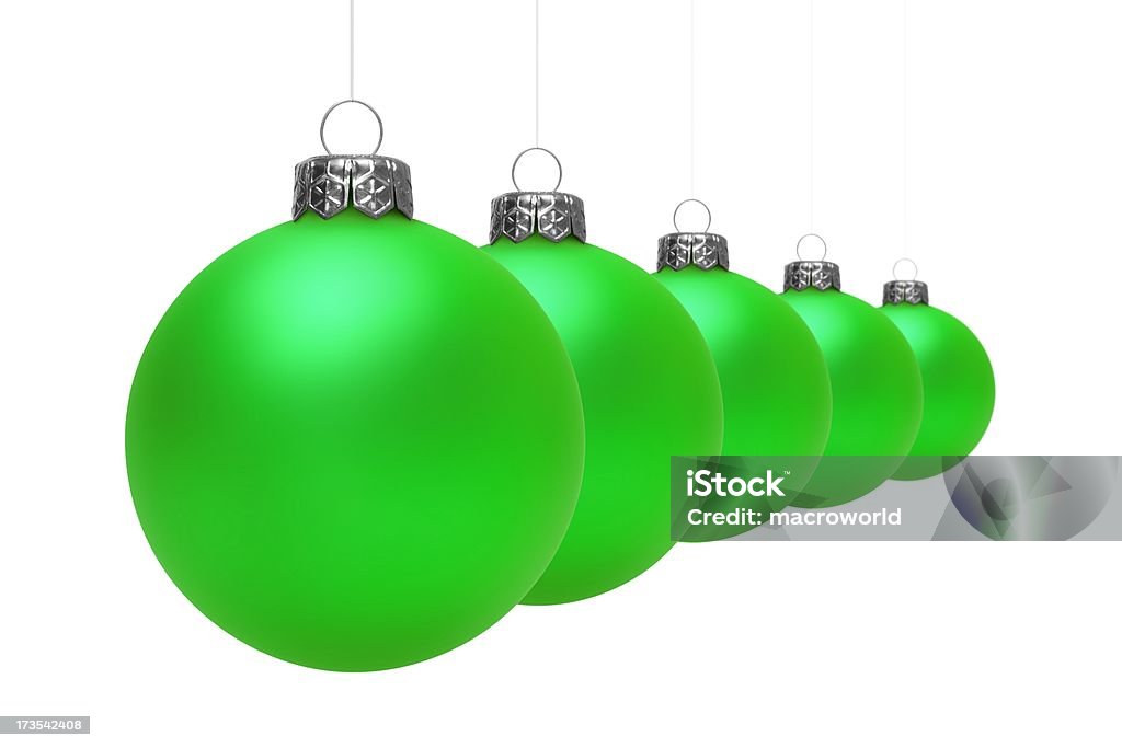 녹색 크리스마스 공 (격리됨에 - 로열티 프리 0명 스톡 사진