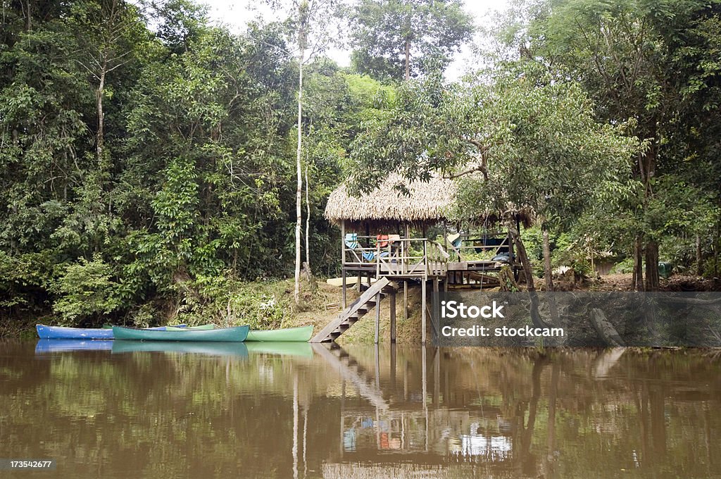 No Equador Floresta tropical Jungle Lodge - Royalty-free Cabana de Madeira Foto de stock
