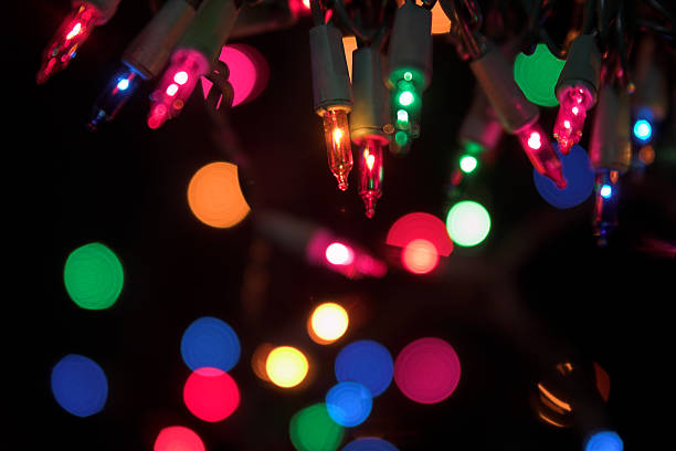 Christmas decoration lights stock photo