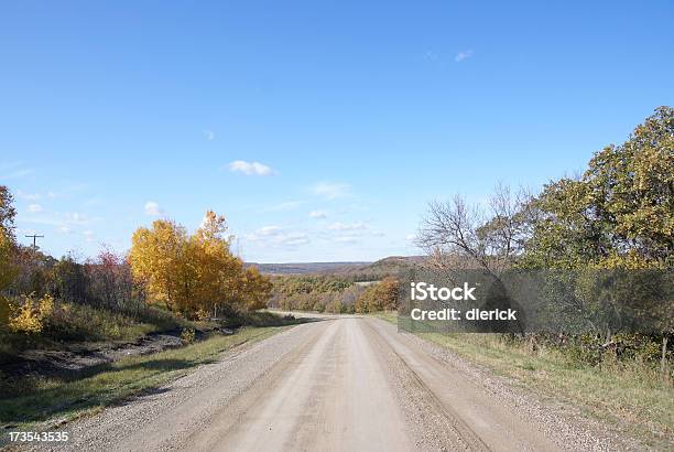 Camino A Través De Los Árboles De Otoño Foto de stock y más banco de imágenes de Aire libre - Aire libre, Amarillo - Color, Azul