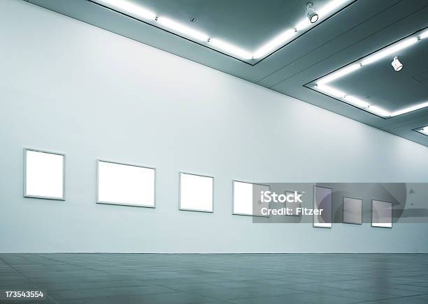 Blank Frames In A Row Stock Photo - Download Image Now - Art, Art And Craft, Art Museum
