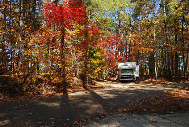 istock Motorhome in scenic campground 173543866