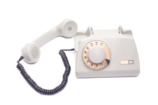 istock Vintage telephone isolated on white background 1735439431