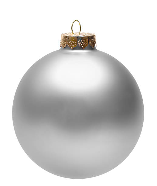 istock Shiny silver christmas tree ball ornament 173544043