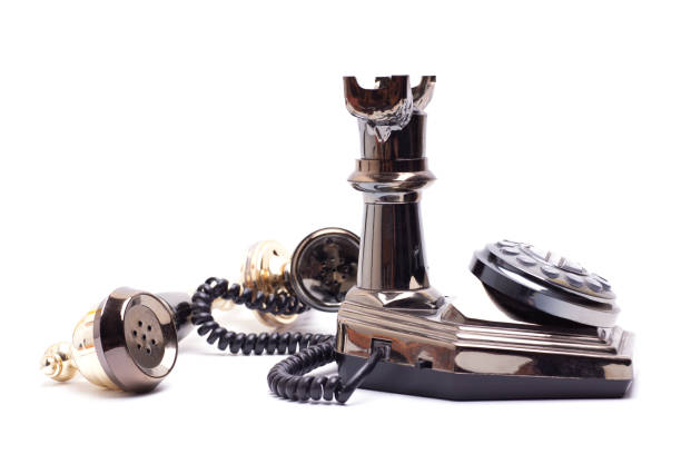 istock Vintage telephone isolated on white background 1735440591