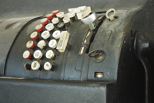 caixa de chaves de equipamento de varejo - national cash register - fotografias e filmes do acervo