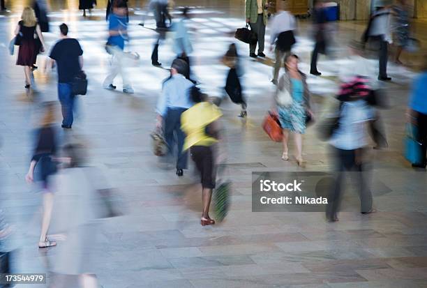 Pedestrian Traffic Stock Photo - Download Image Now - Shopping Mall, High Angle View, Busy