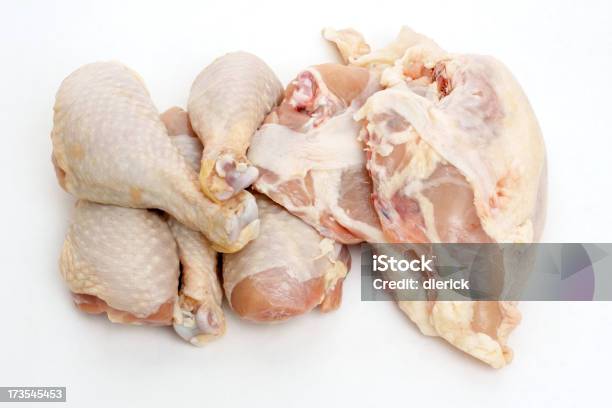 Mano Humana Las Piernas Y Las Pechugas De Pollo Foto de stock y más banco de imágenes de Muslo de pollo - Carne - Muslo de pollo - Carne, Alimento, Carne