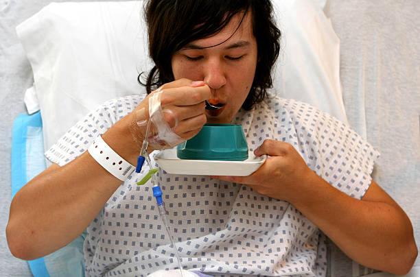 Eating Soup stock photo