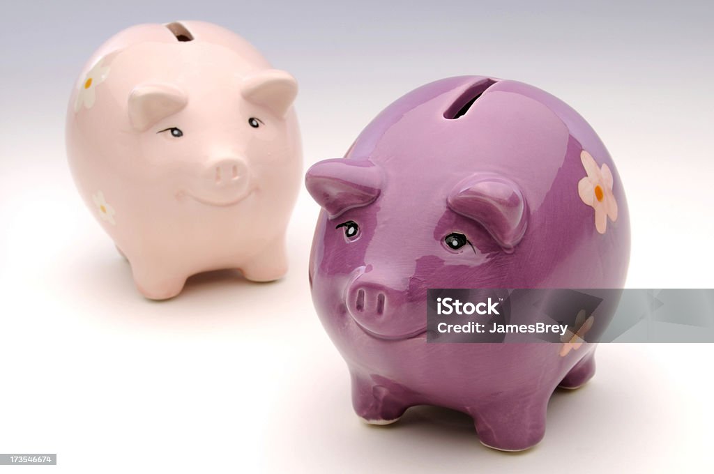 Банки Piggy - Стоковые фото Bringing home the bacon - английское выражение роялти-фри