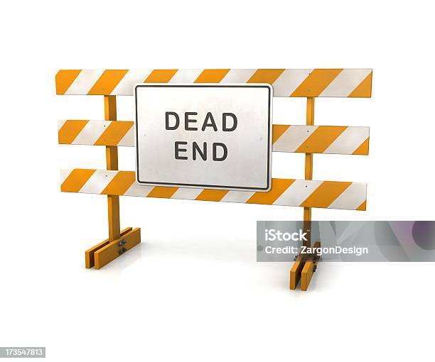 Dead End Sign Barricade Stock Photo - Download Image Now - Dead End Sign, Cut Out, Barricade
