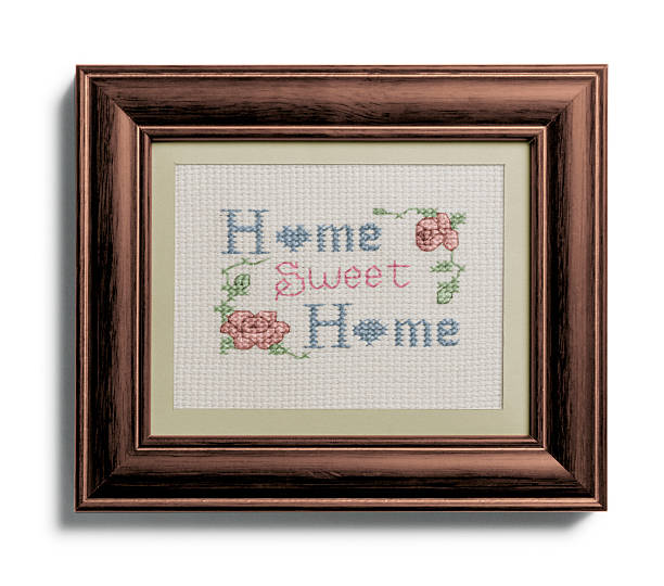 Home Sweet Home Sampler In Frame On White Background Stock Photo - Download  Image Now - iStock