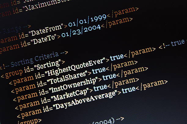Stock Trading Settings Closeup of an XML configuration file specifically created for this picture. This is no part of any commercial software.Also available: extensible markup language photos stock pictures, royalty-free photos & images