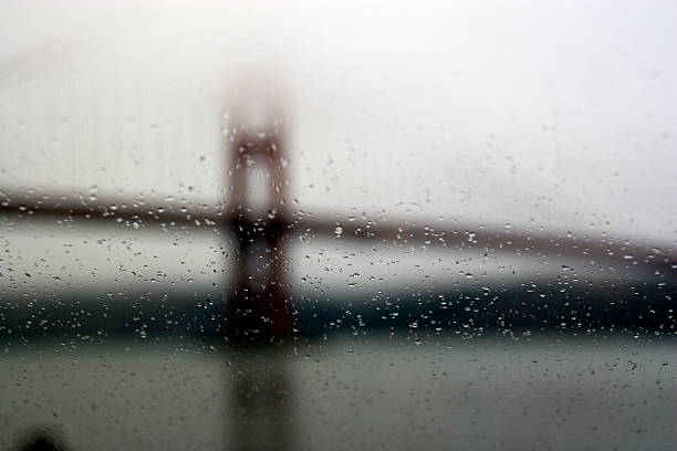 San Francisco: Golden Gate Bridge in the Rain stock photo
