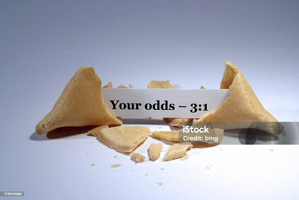 Fortune Cookie: Your Odds Fortune cookie with betting odds Baking Stock Photo