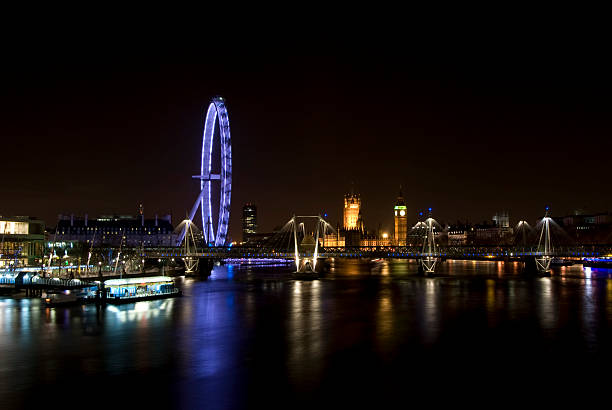 istock London skyline, Westminster from Waterloo Bridge, night, copy space 173549824