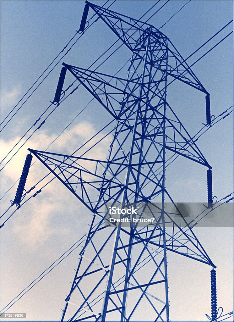 Blue Pylon - Lizenzfrei Elektrizität Stock-Foto