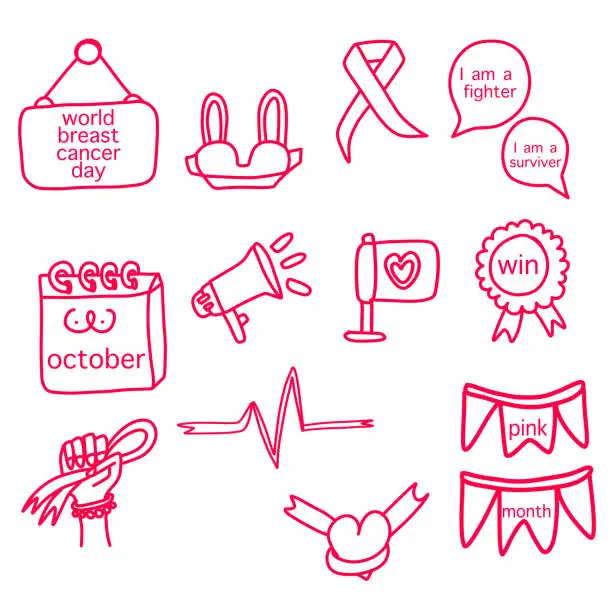 Vector illustration of 1 october until 31 october is Breast Cancer Awareness Month vector illustration.