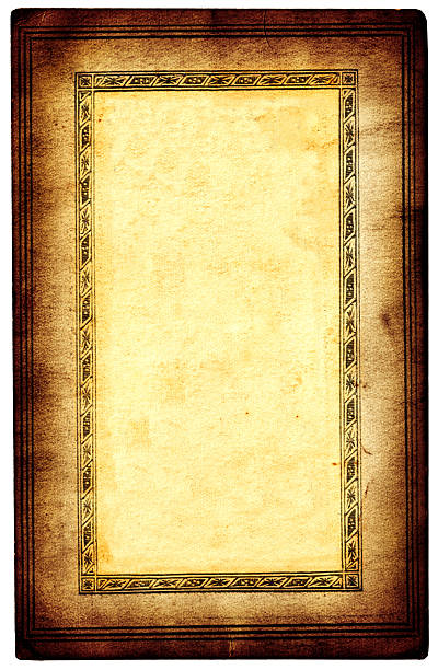 Grunge Frame Background High resolution grungy card with a patterned frame printed on it. yellowed edges stock pictures, royalty-free photos & images