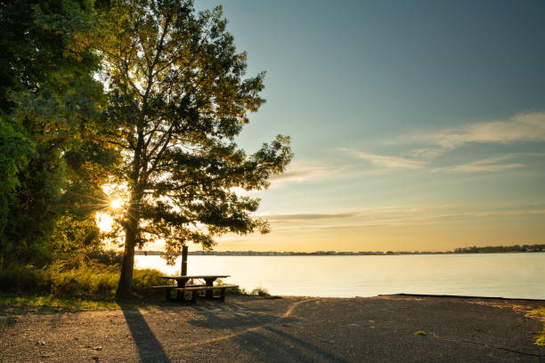 istock Peaceful sunrise at Sandy Hook Beach, New Jersey 1735507601