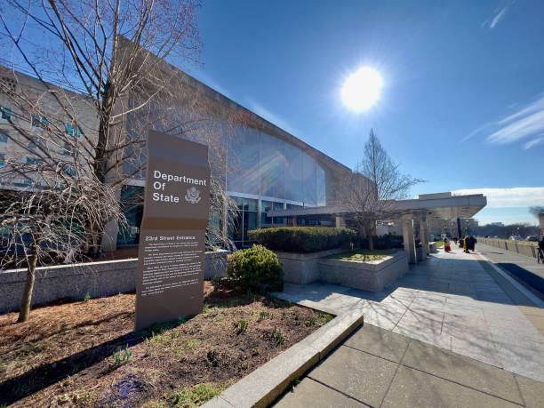 istock US State Department/Entrance on the 23rd St side.winter. 1735509690
