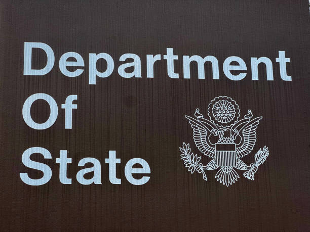 istock US State Department / Signboard cloth up. 1735509762