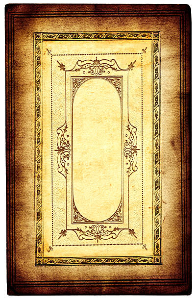 Grunge Background High resolution grungy card with a patterned frame printed on it. yellowed edges stock pictures, royalty-free photos & images