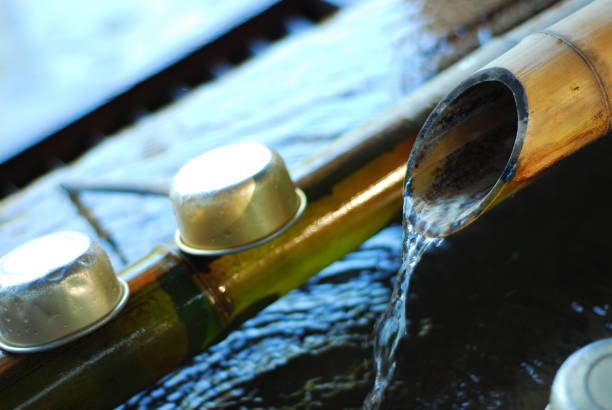 istock Japanese water purification ritual at Shinto shrine 173551960