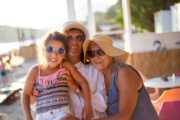 istock Multi generation females posing at beach bar 1735520311