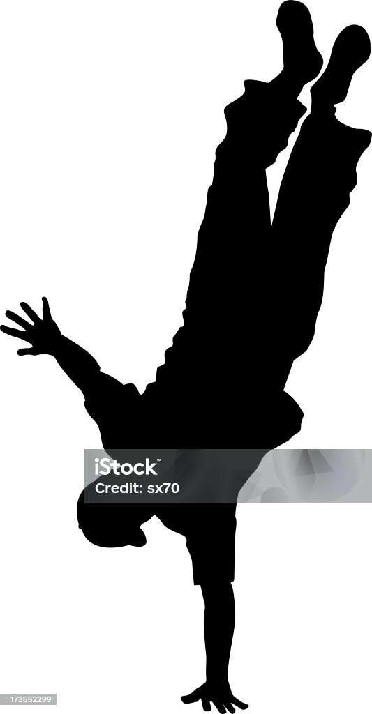 Fare la verticale sulle mani - Foto stock royalty-free di Adolescente