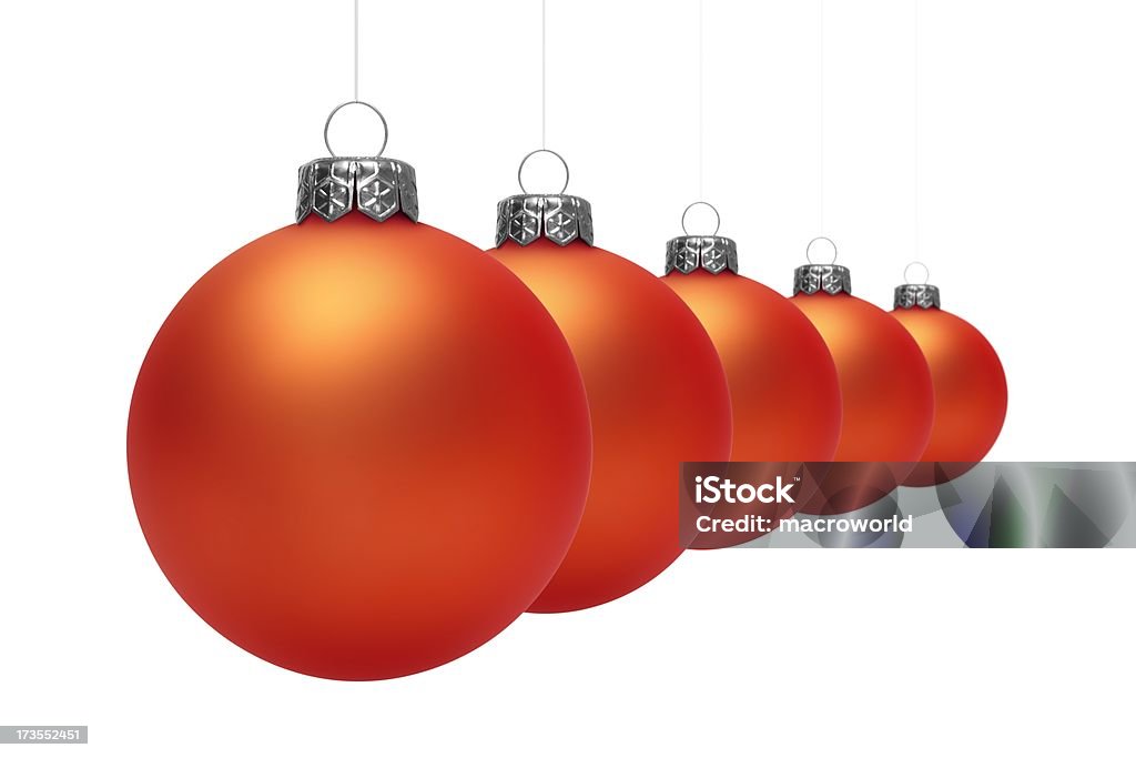 Bolas de Natal vermelha (isolado - Royalty-free Advento Foto de stock