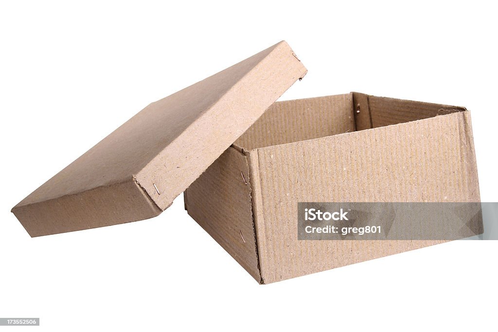 Zamknąć karton pudełko z pokrywką, obiekt Ścieżka odcinania - Zbiór zdjęć royalty-free (Beżowy)