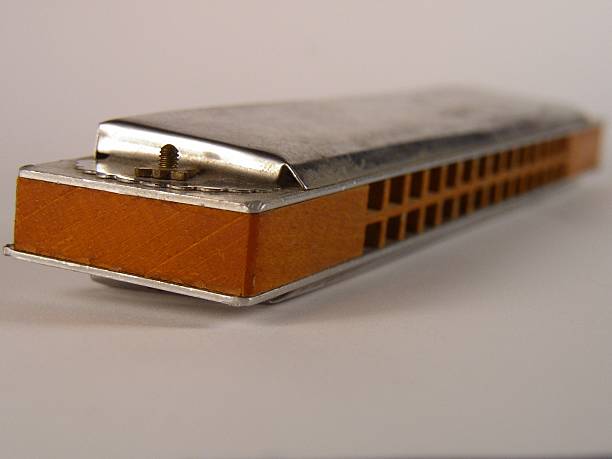 harmonica closeup stock photo