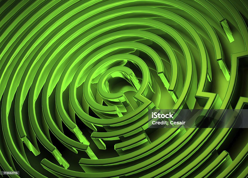 radial labyrinth 1 Green radial labyrinth created on computer. Beginnings Stock Photo