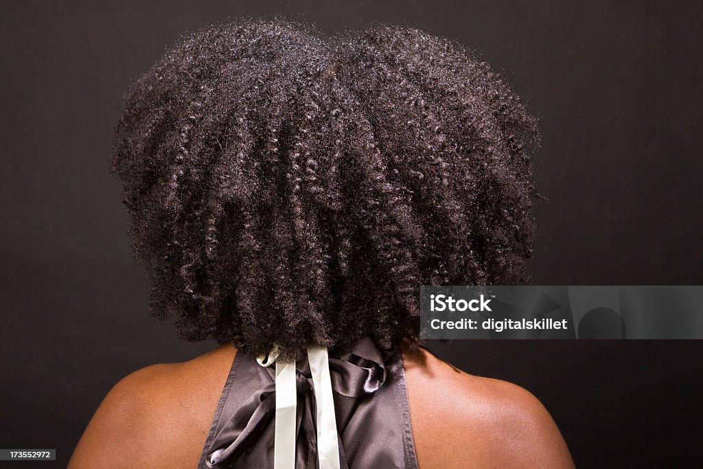 African American Woman Afro Hairstyle Stock Photo